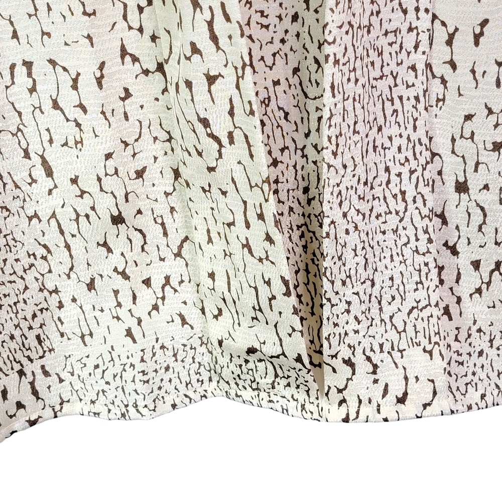 Tan Jay Vintage 80's Animal Print Inspired All Over Print Silky Feel Blouse  8 - Picture 7 of 14